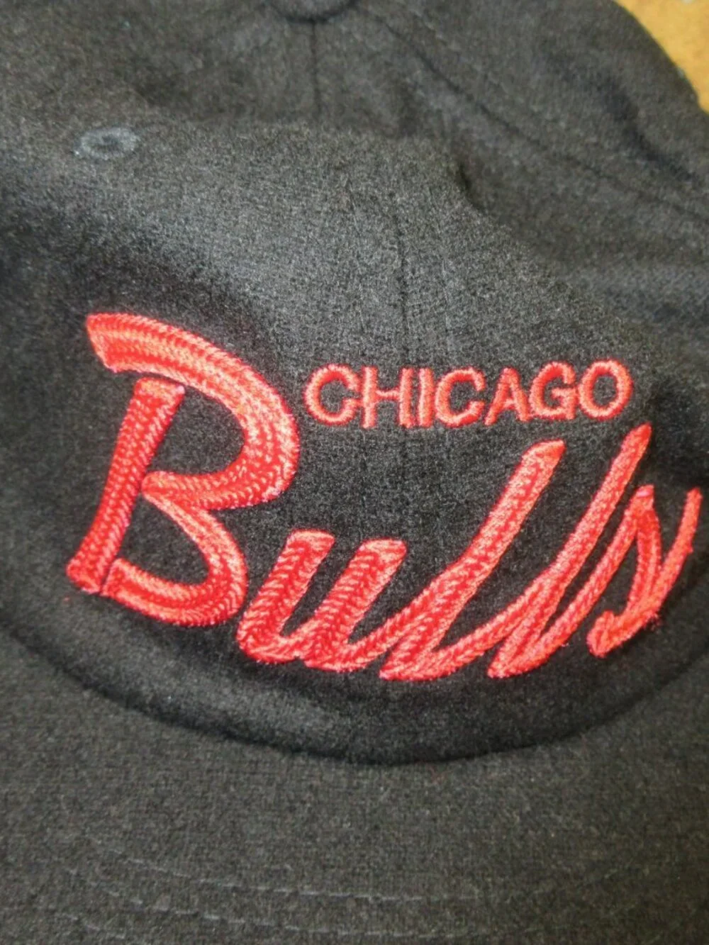 Mitchell & Ness mens black Chicago Bulls Wool leather strapback NBA HWC NWT